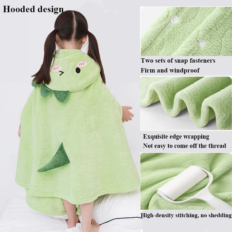 Baby Hooded Bath Towels Cartoon Animal Newborn Blanket Toddler Bathrobe Swaddle Wrap Boys Girls
