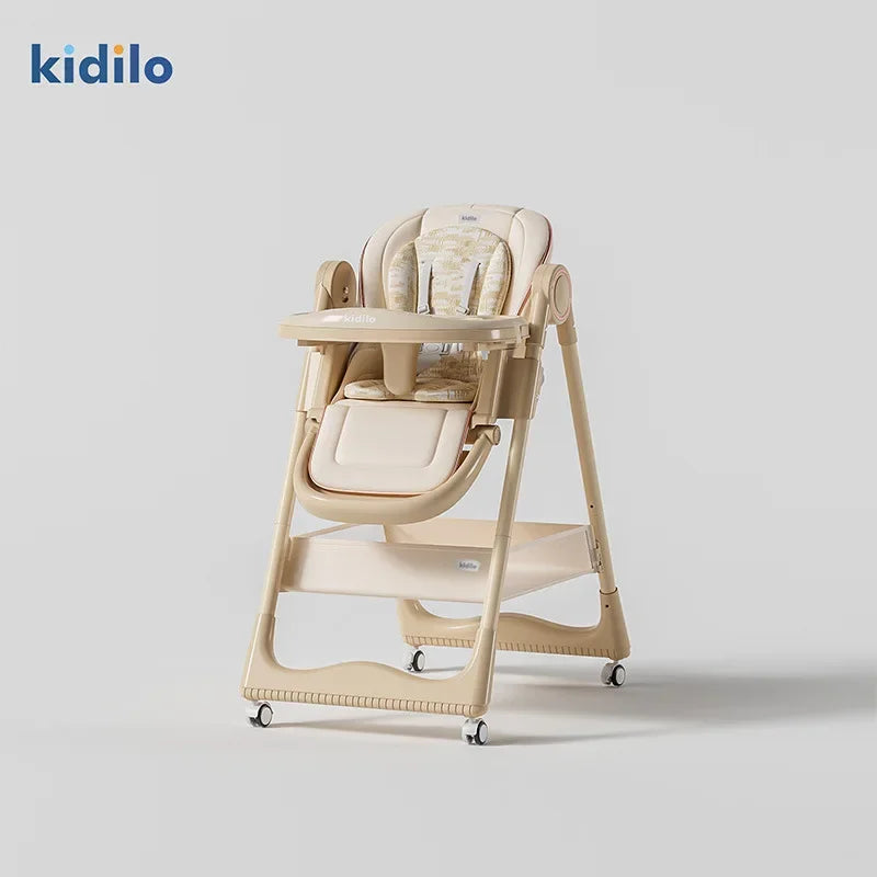 Kidilo Multifunctional Baby Highchair Stable and Safe with Adjustable Height Household Infant Dining Chair