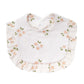 Flower Print Baby Bibs Adjustable Snap Saliva Towel Ruffled Edge Muslin Cotton Burp Cloths Rainbow A Grade Girls Feeding Scarf