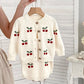 2024 New Autumn Infant Baby Girls Knitted Clothing Set Long Sleeved Knitted Cardigan+Jumpsuit Children Knitted Clothes Suit