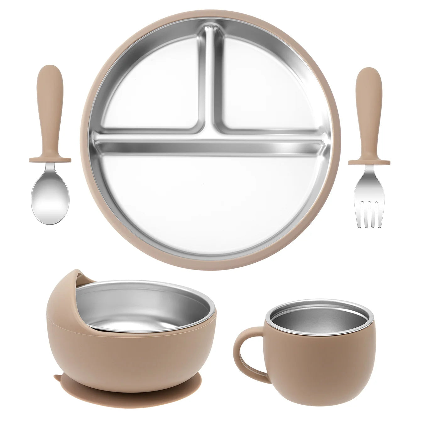 BPA Free Baby Dinner Set – Detachable Plate, Bowl, Cup & Cutlery
