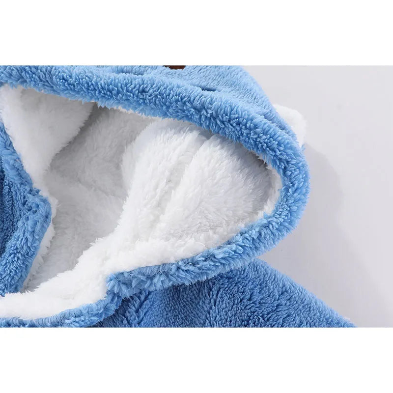 Baby Warm Cloak 2025 Winter Cute Bunny Solid Thickened Windproof Shawl Children Clothes Coat  Boys Girls