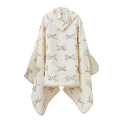 Soft Cotton Baby Hooded Towel Bath Towel for Boys Girls rabbit ear Bathrobe Sleepwear Kid's Clothing Floral Print Color ponchos