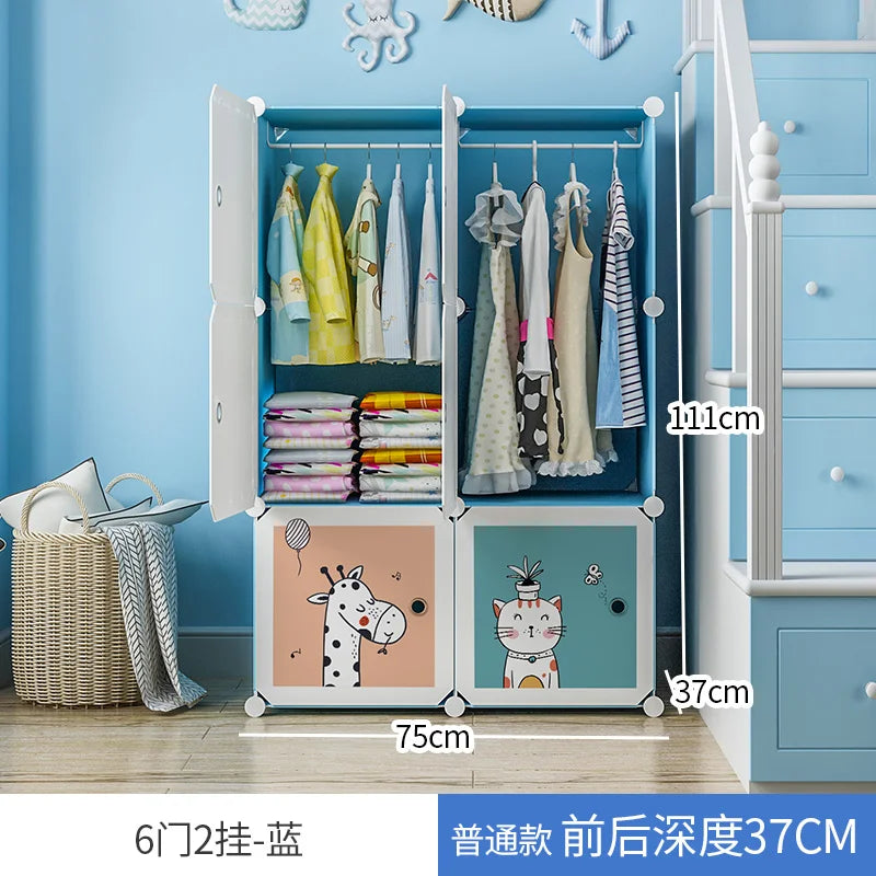 Plastic Kids Closet Baby Clothes Partitions Bedroom Organizer Cube Shelves Wardrobe Modern Small Guarda Roupa Home Furniture