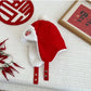 New Year Baby Hat Red Knitted Winter Infant Cap