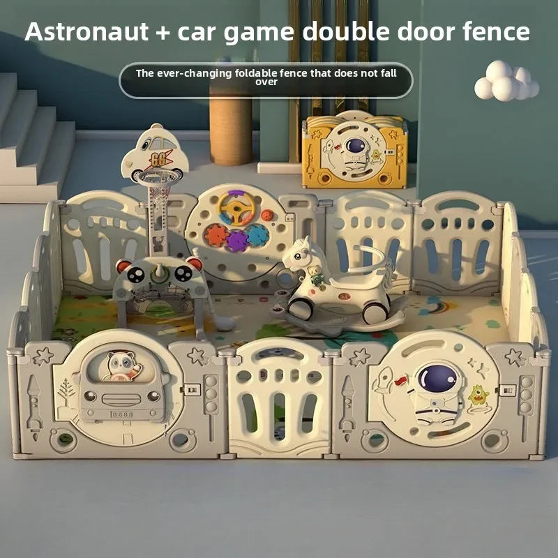 Parc pour bébé pliable avec tapis d'éveil – Sûr et prêt à l'emploi