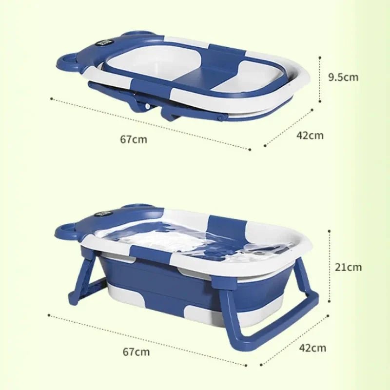 Baby Smart Temperature Sensing Tub Foldable Children's Bathtub Household Newborn Baby Bathtub Sit And Lie Baby Bathtub
