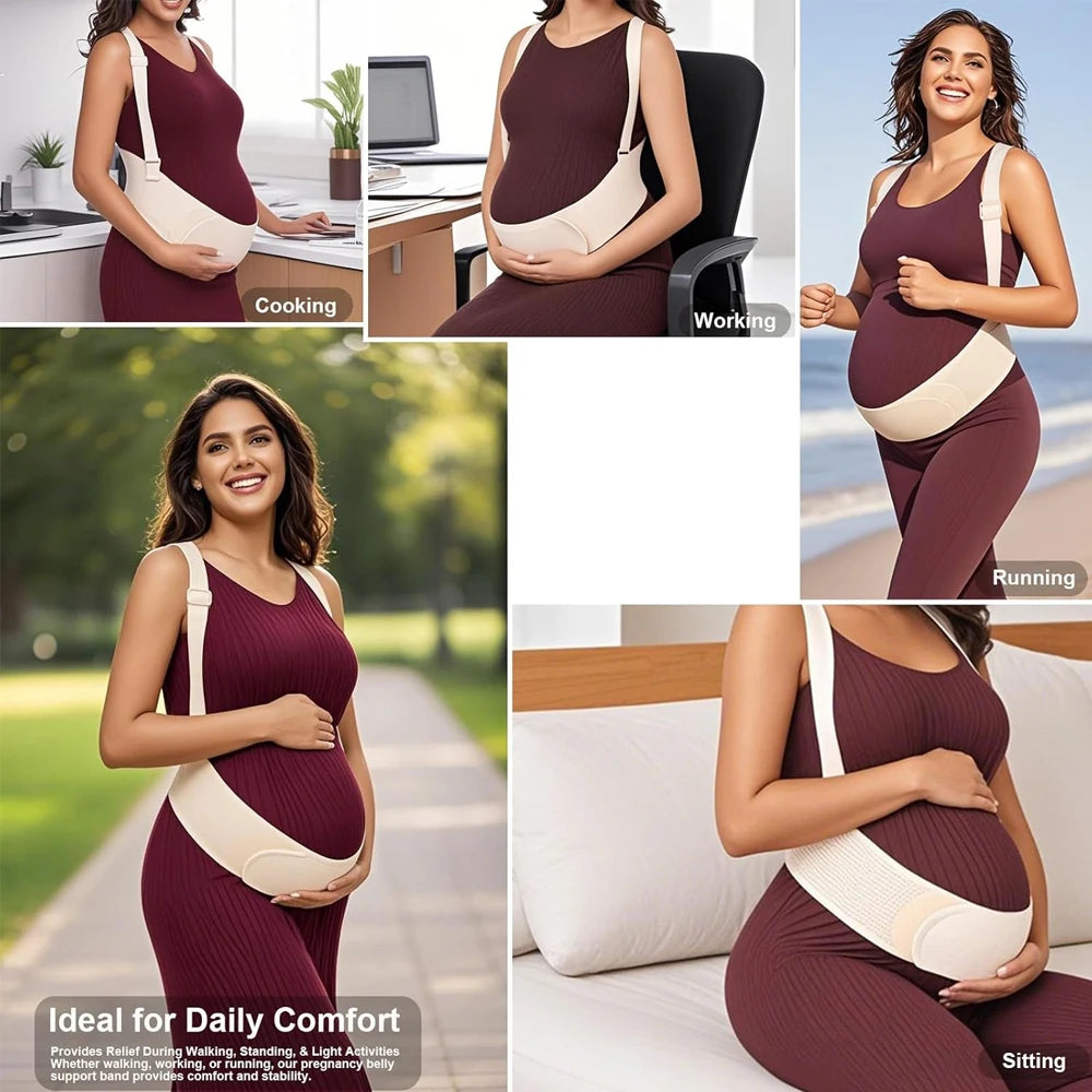 Belly Bands for Pregnant Women,Breathable Pregnancy Belly Support Belt with Adjustable Straps,Back Support,Pelvic Support Belt