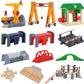 Wooden Train Track Racing Railway Street Sign Toys Bridge Tunnel Track Accessories Wood Tracks Creative Toys For Children Gift