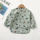 Erduo Newborn Baby Waterproof Feeding Baby Soft Cloth Fabric Bibs Infant Apron Long Sleeve School Food Bib Eating Accessories