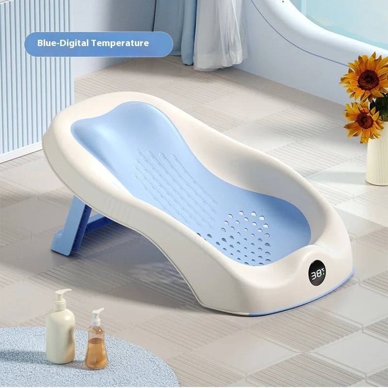 Newborn Butt Washing Artifact Portable Digital Display Temperature Toddler Baby Bath Stand Can Sit Or Lie Bath Stand