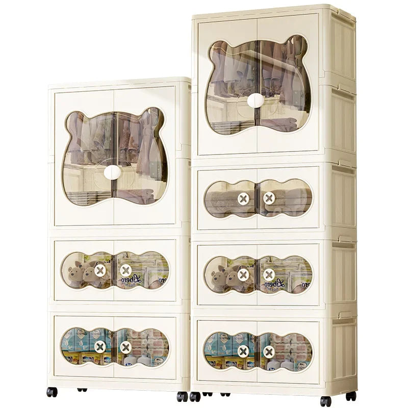 Wardrobe Clothes Baby Storage Cabinet Wardrobe Furniture Guarda Roupa Infantil Foldable Plastic Closet Bedroom Furniture