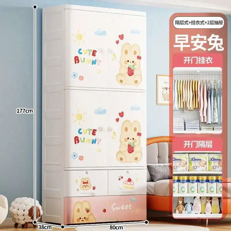 Bedroom Closet Wardrobe Storage Cabinet Plastic Cupboard Partitions Wardrobe Bedroom Baby Chest Guarda Roupa Home Furniture