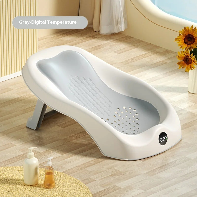 Newborn Butt Washing Artifact Portable Digital Display Temperature Toddler Baby Bath Stand Can Sit Or Lie Bath Stand