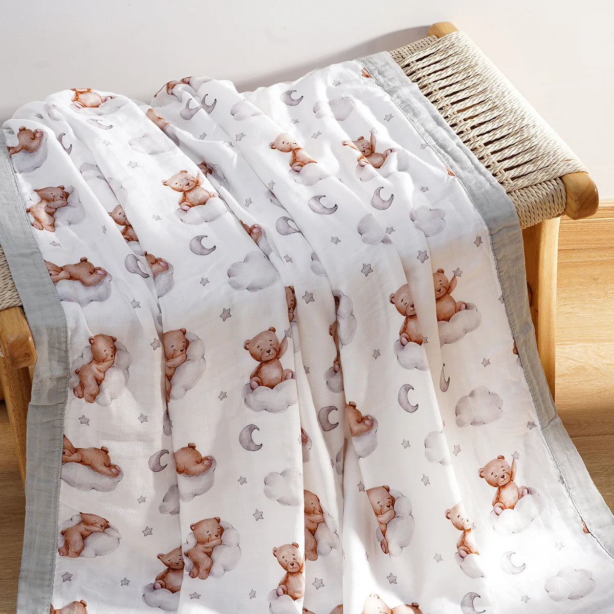 Kangobaby #My Soft Life# New 4 Layers Premier Bamboo Cotton Baby Muslin Swaddle Blanket Breathable Newborn Quilt Size 120x110cm