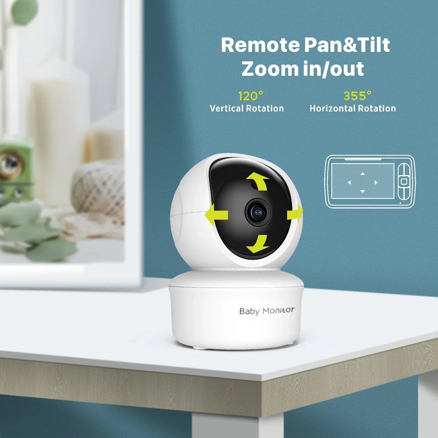 5″ Baby Monitor PTZ 2X Zoom Two-Way Talk VOX  Vi