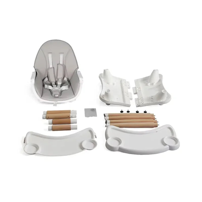 Flexible wooden baby high chair feeding highchair baby table and chair
