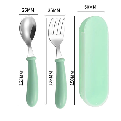 Baby Feeding Essentials – Cute Doll Design Stainless Steel Cutlery