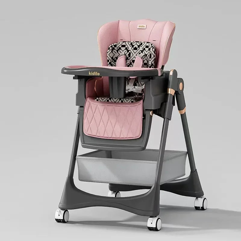 Baby Highchair Infant Dining Chair Baby Eating Foldable Seat Multifunctional Lift Baby Dining Table Chair