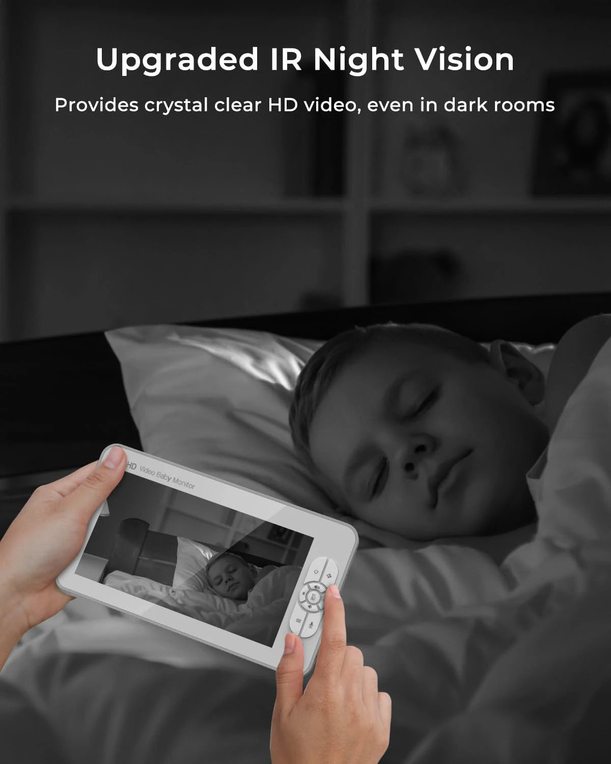 7" Dual-Camera Baby Monitor – Split Screen, PTZ, Auto Night Vision