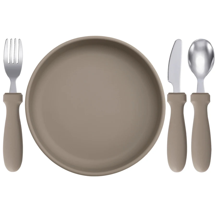 Infant Feeding Set – Silicone Plate, Spoon & Fork