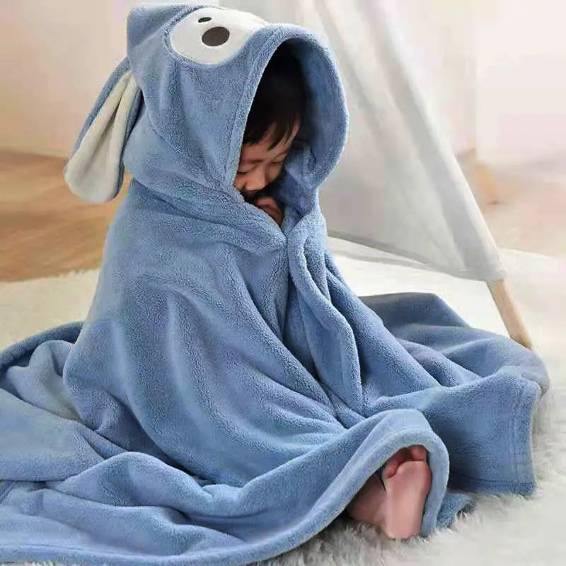 Thickened Bath Towels Cute Children Newborn Baby Super Soft Absorbent Pure Cotton Hooded Cloak Bath Towel Can Be Worn Blanket