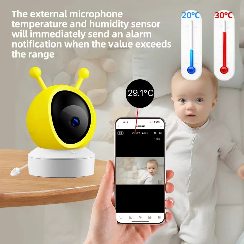 Tuya WIFI remote control Bluetooth connection 2K 3MP monitoring camera one-click call indoor security two-way call baby monitor
