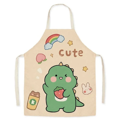 Cute little dinosaur bear rabbit pattern apron home linen children's cleaning apron kitchen cooking baking bib