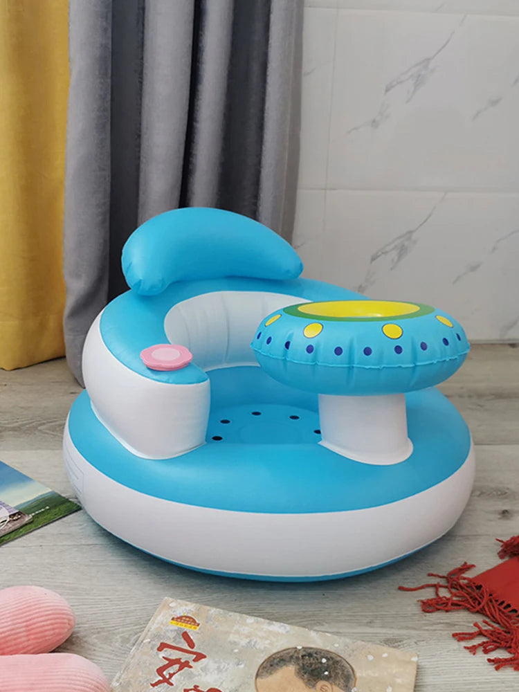 Baby Inflatable Seat – Built-in Pump, Feeding & Learning Chair
