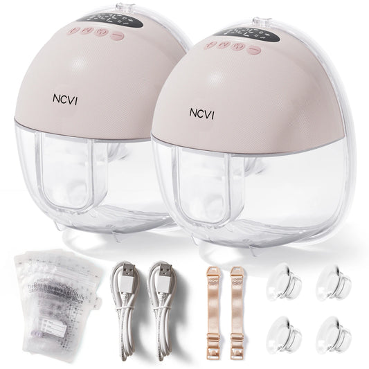 NCVI Electric Wearable Breast Pump for Breastfeeding 3 Flange Sizes, Smart Display