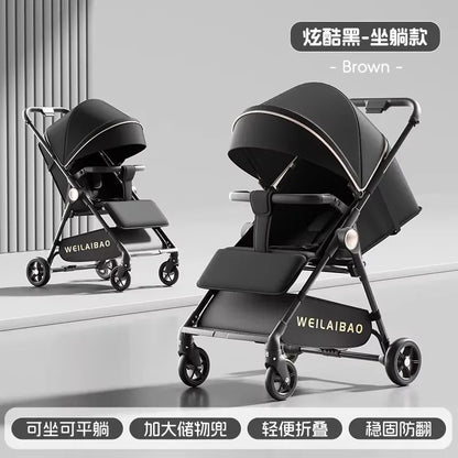 2025 New High-view Lightweight Stroller Foldable, Can Sit or Lie Down Portable Travel Stroller for Children