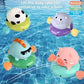 Pull & Go baby bath toys, pink little pig, cute swimming pig, water spray toy,  bathtub toy, suitable for young children to use