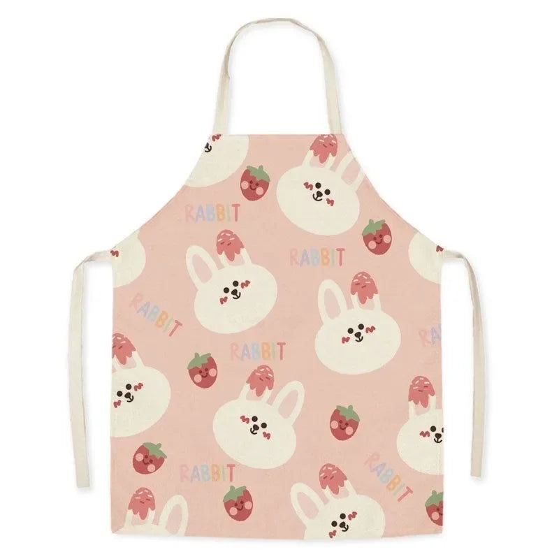 Cute little dinosaur bear rabbit pattern apron home linen children's cleaning apron kitchen cooking baking bib