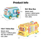 Multi-functional Cartoon Bus Montessori Toys Car Maze Puzzle Hammer Games New Kids Toys Storage Box Early Educational Baby Gift
