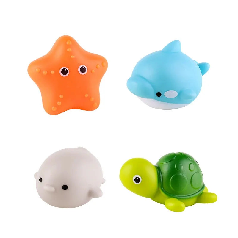 9pcs Floating Light Up Animal Bath Toy Safe PVC Material For Children 3-5 Years Old Perfect For Pools 195F