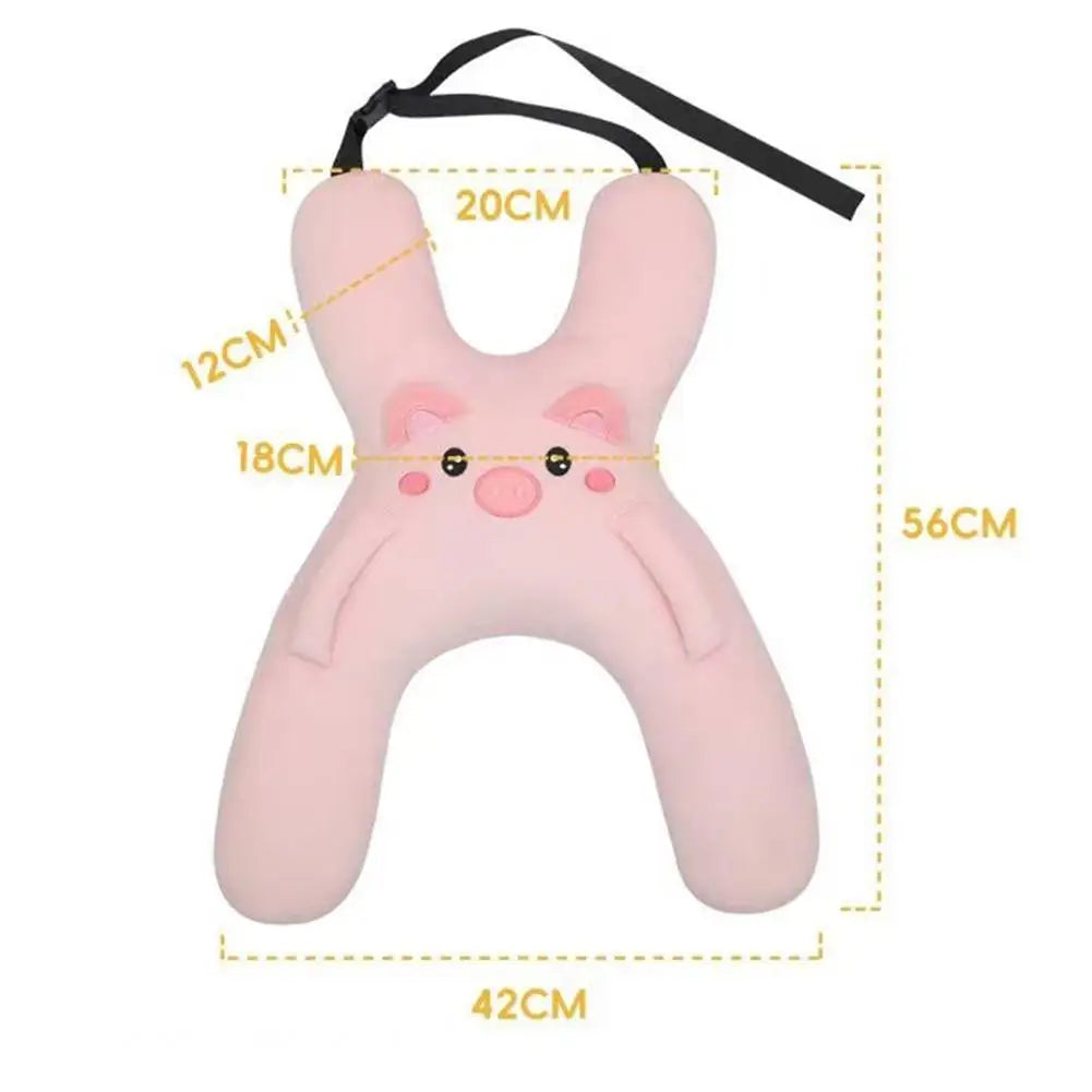 1Set Car Cute Cartoon Pillow Car Mounted Child Sleeping Pillow Car Removable Comfortable Breathable Headrest Lumbar Support