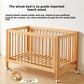 Adjustable Beechwood Baby Crib Convertible Bedside Sleeper with Guardrail Wheels Baby Bassinet Nest Bed Child Sleep with Wheels