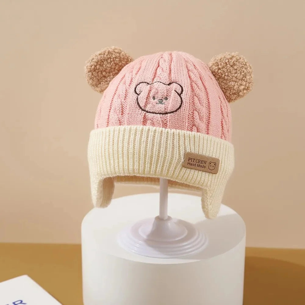 Cute Bear Knit Hat – Warm Baby Winter Cap