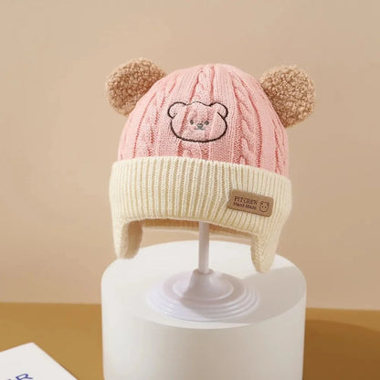 Cute Bear Knit Hat – Warm Baby Winter Cap