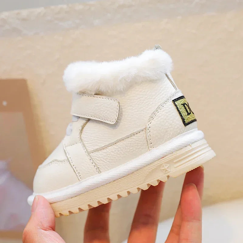 Winter Children Boots for Baby Girls Boys Outdoor Shoes Warm Plush Kids Snow Boots Non-slip Windproof waterproof Infant Shoes