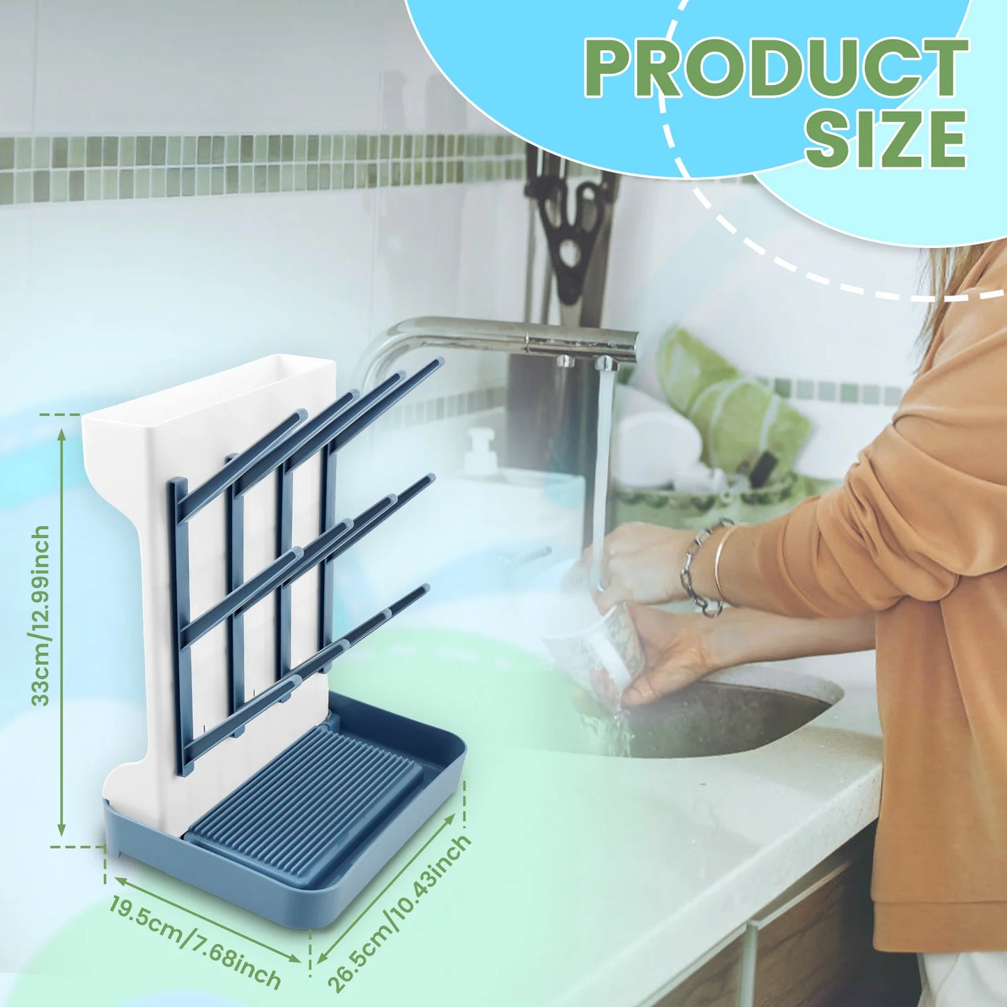Baby Bottle Drying Rack Vertical Bottle Dryer Rack Holder Organizer Space Saving Standing Drying Rack for Baby Bottles and Cup