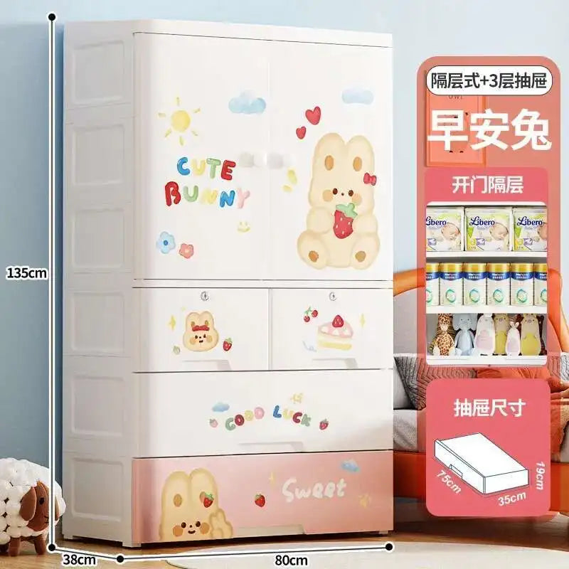 Bedroom Closet Wardrobe Storage Cabinet Plastic Cupboard Partitions Wardrobe Bedroom Baby Chest Guarda Roupa Home Furniture