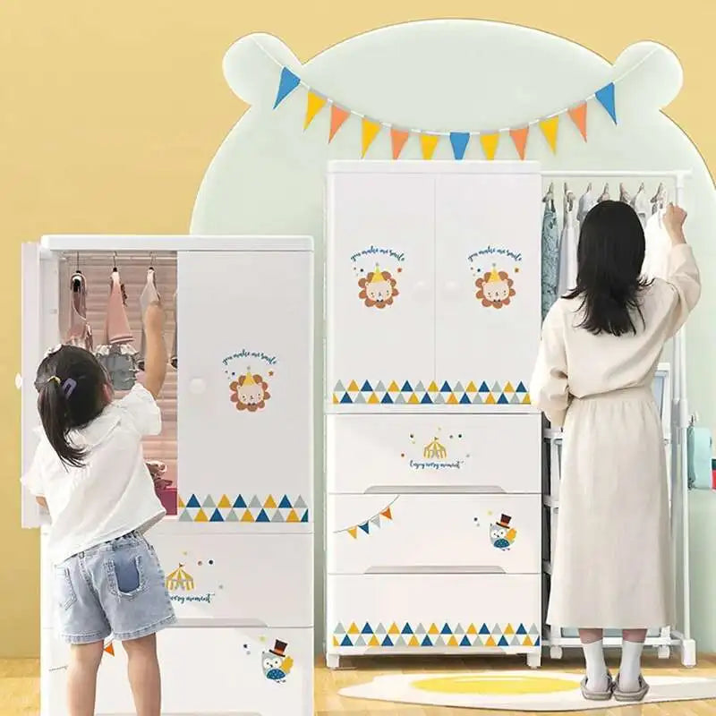 Cupboard Dressers Closet Organizer Plastic Home Clothes Baby Wardrobe Storage Bedroom Placard Armario Living Room Cabinets