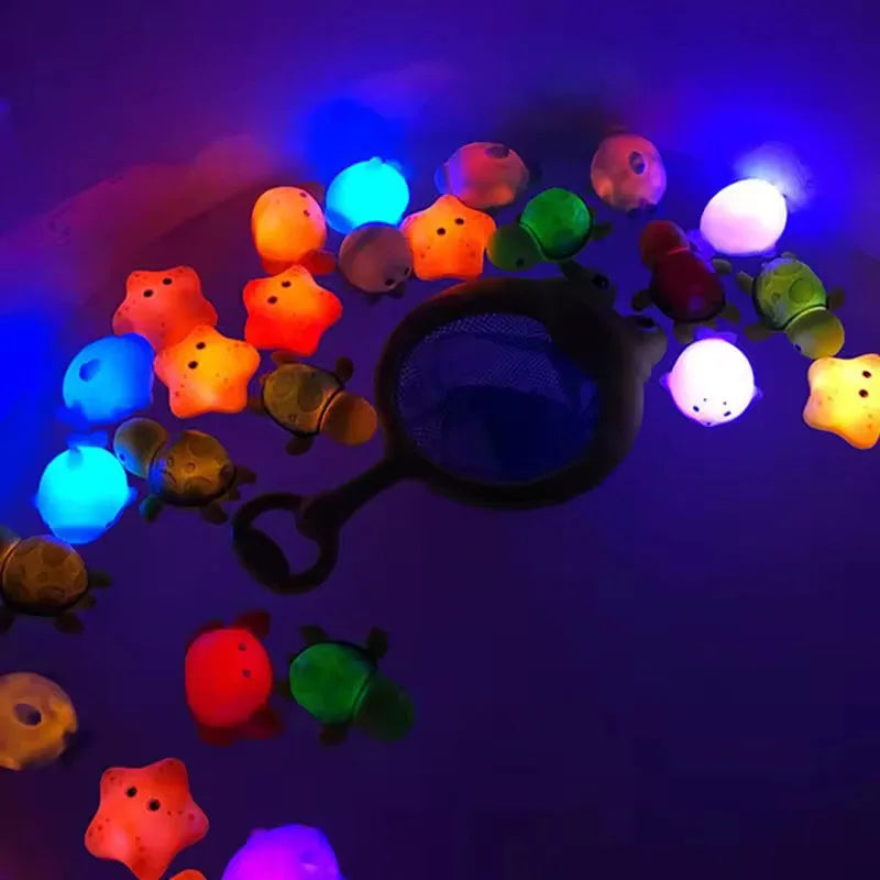 9pcs Floating Light Up Animal Bath Toy Safe PVC Material For Children 3-5 Years Old Perfect For Pools 195F