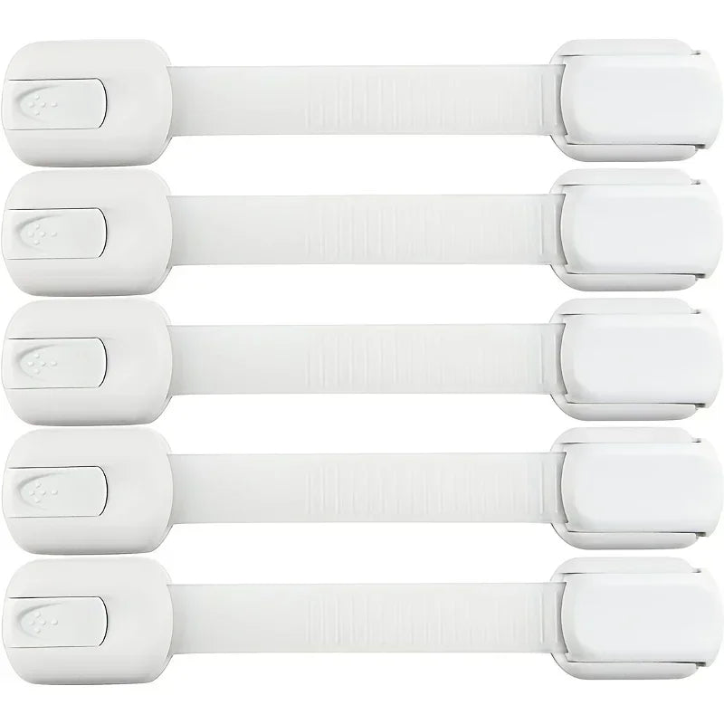 5/10pc Child Safety Strap Locks Baby Locks for Cabinets and Drawers Adhesive Pads Toilet Fridge & More No Installation Required