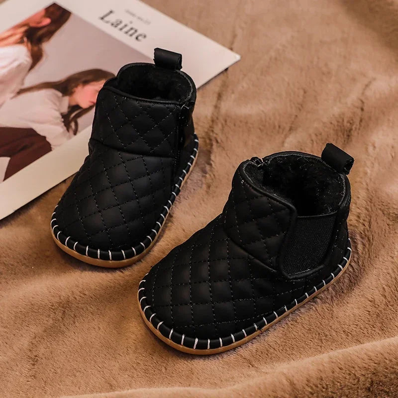 Winter Baby Girls Boys Snow Boots Warm Plush Children Outdoor Shoes Soft Sole Non-slip Infant Shoes Kids Cotton-padded Shoes