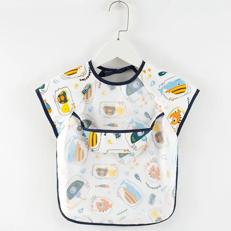 Baby Newborn Apron Bibs Toddler Long Sleeve Scarf Waterproof Art Smock Feeding Bib Infant Boys Girls Kids Burp Cloth Bandana