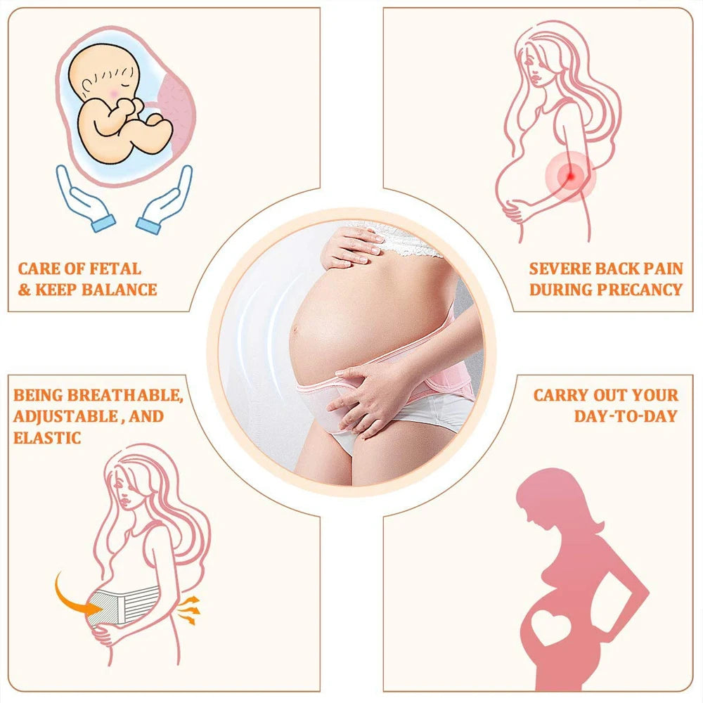 1PC Adjustable Waist Care Maternity Abdomen Brace Protector Pregnancy, Pregnant Women Support Belly Band Back Clothes Belt