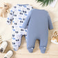 2-Picec Baby Four Seasons Tie Feet Bodysuit for Boys Little Bear Creative Baby Cute Bodysuit Made of Pure Cotton, Soft  Comforta