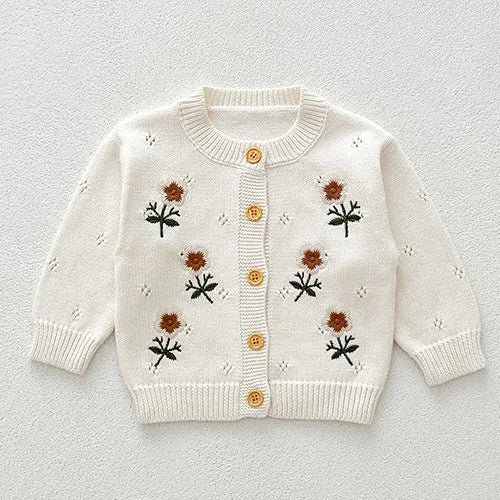 2024 New Autumn Infant Baby Girls Knitted Clothing Set Long Sleeved Knitted Cardigan+Jumpsuit Children Knitted Clothes Suit